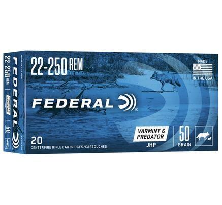 Federal American Eagle Rifle Ammunition .22-250 50gr Jacketed Hollow